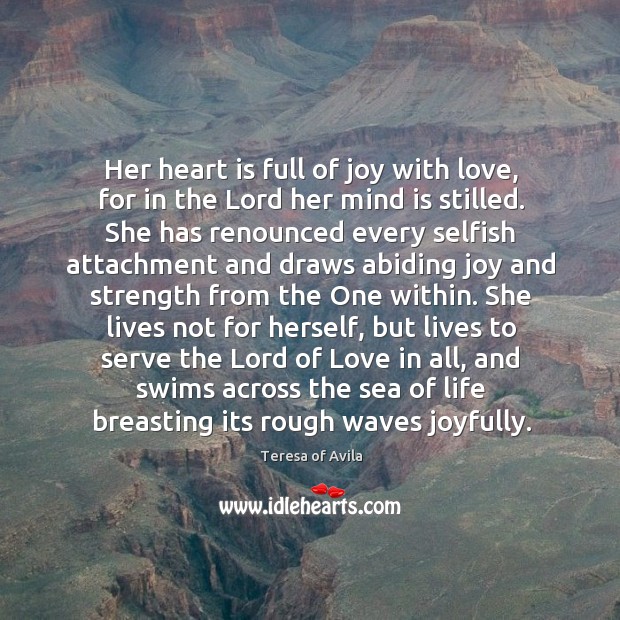 Her heart is full of joy with love, for in the Lord Image