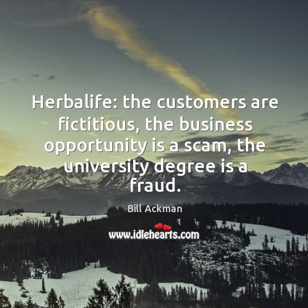 Herbalife: the customers are fictitious, the business opportunity is a scam, the Image