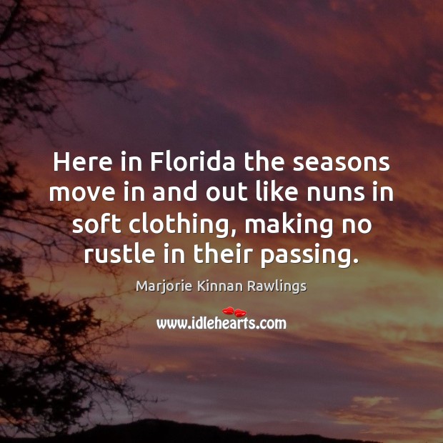 Here in Florida the seasons move in and out like nuns in Image