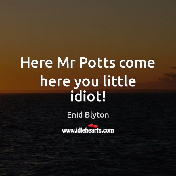 Here Mr Potts come here you little idiot! Image
