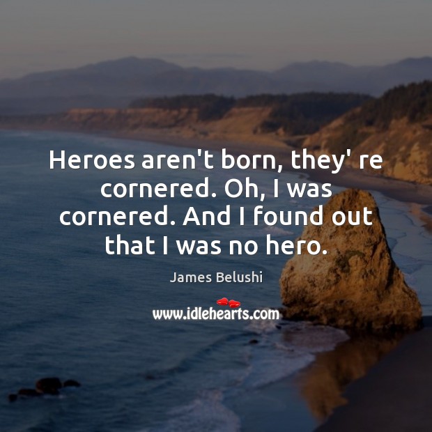 Heroes aren’t born, they’ re cornered. Oh, I was cornered. And I Image