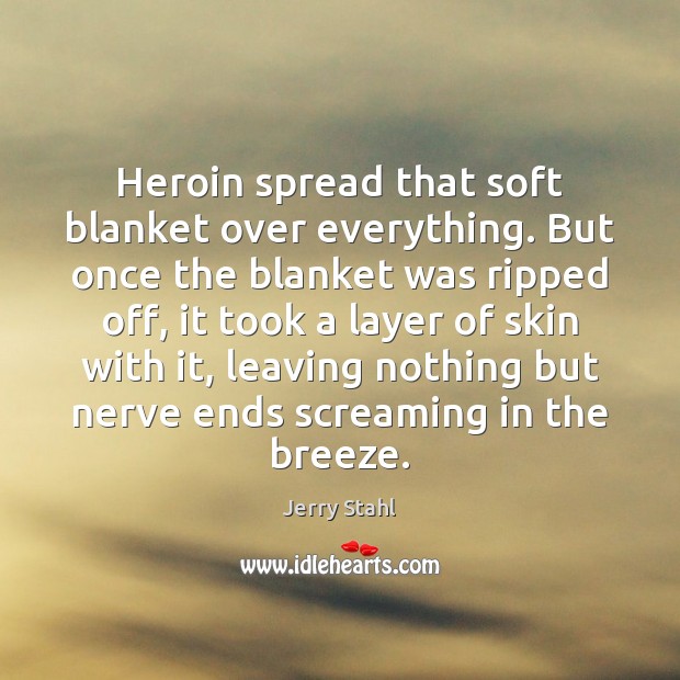 Heroin spread that soft blanket over everything. But once the blanket was Jerry Stahl Picture Quote