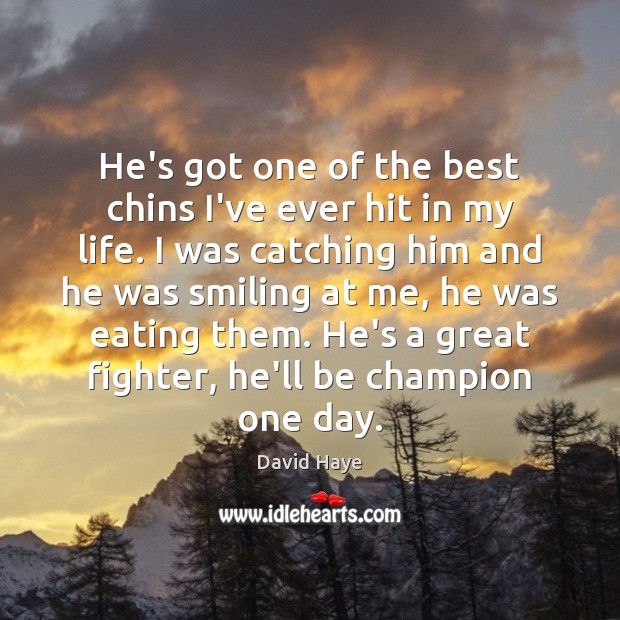 He’s got one of the best chins I’ve ever hit in my David Haye Picture Quote