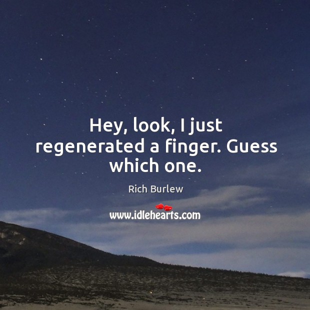 Hey, look, I just regenerated a finger. Guess which one. Rich Burlew Picture Quote