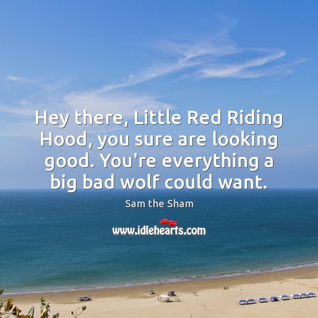 Hey there, Little Red Riding Hood, you sure are looking good. You’re Sam the Sham Picture Quote