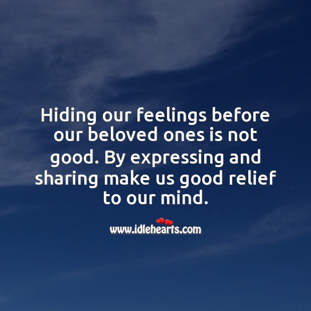 Hiding our feelings Love Messages Image