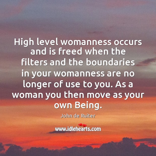 High level womanness occurs and is freed when the filters and the Image