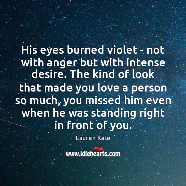 His eyes burned violet – not with anger but with intense desire. Image