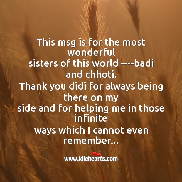 His msg is for the most wonderful sisters of this world Raksha Bandhan Messages Image