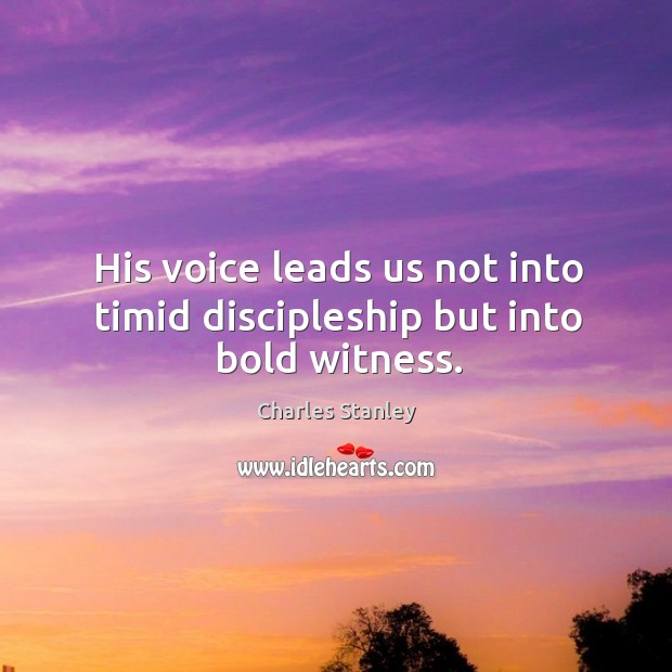 His voice leads us not into timid discipleship but into bold witness. Image