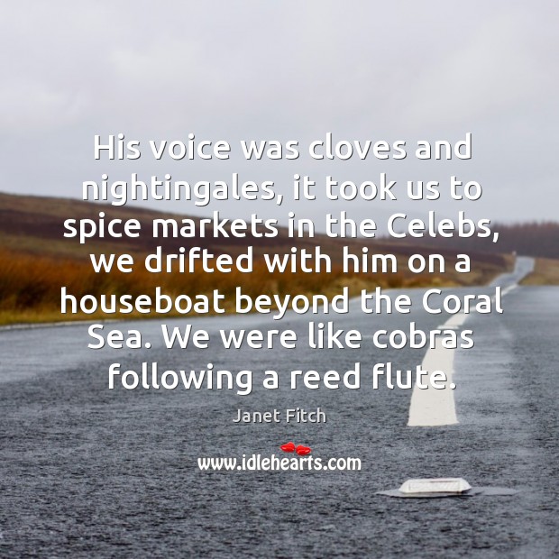 His voice was cloves and nightingales, it took us to spice markets Image