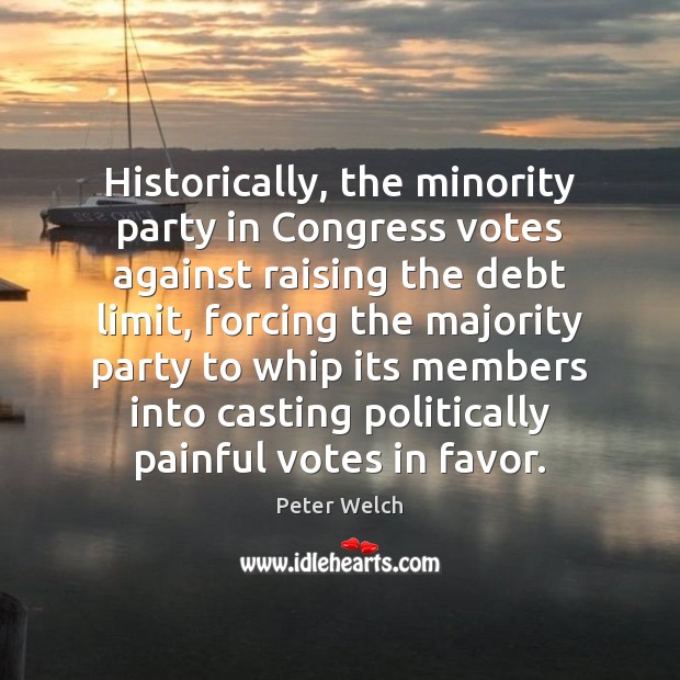Historically, the minority party in Congress votes against raising the debt limit, Image