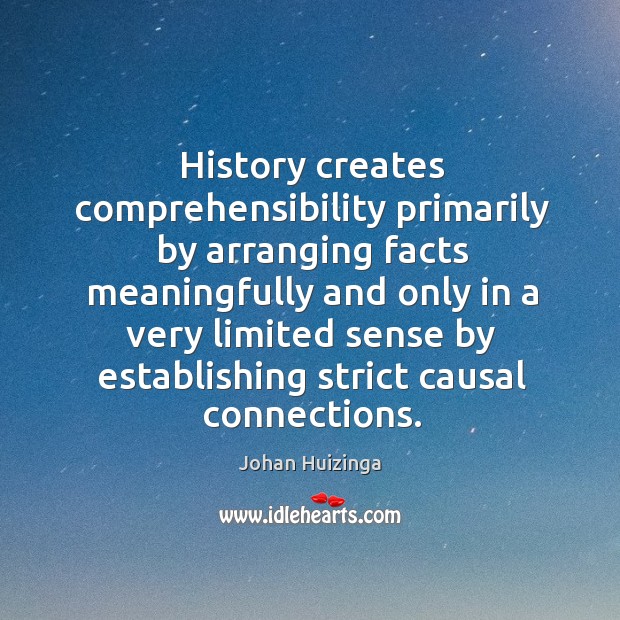 History creates comprehensibility primarily by arranging facts meaningfully Image