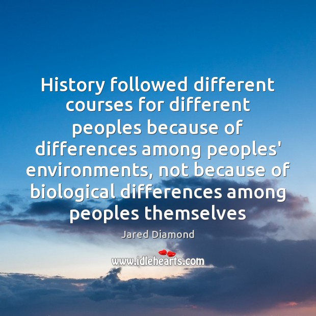 History followed different courses for different peoples because of differences among peoples’ Image