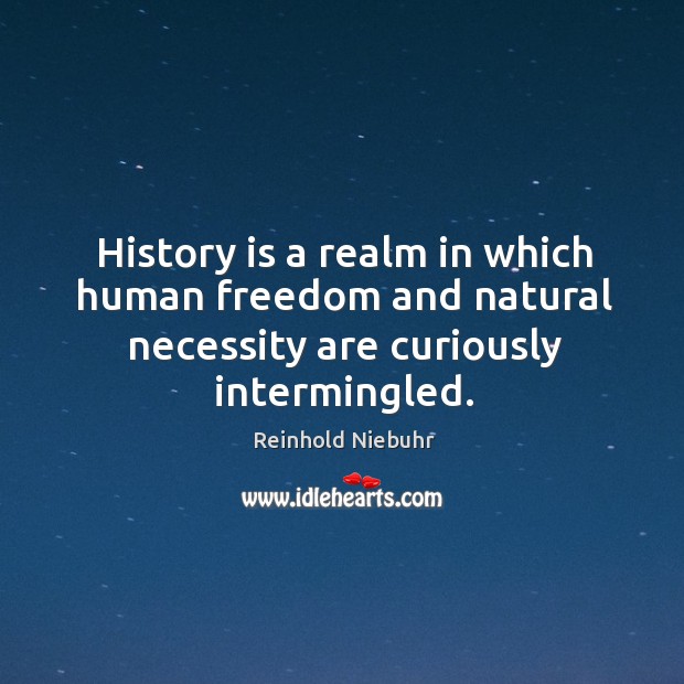 History is a realm in which human freedom and natural necessity are Reinhold Niebuhr Picture Quote