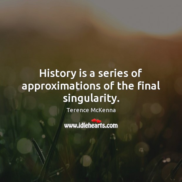 History is a series of approximations of the final singularity. History Quotes Image