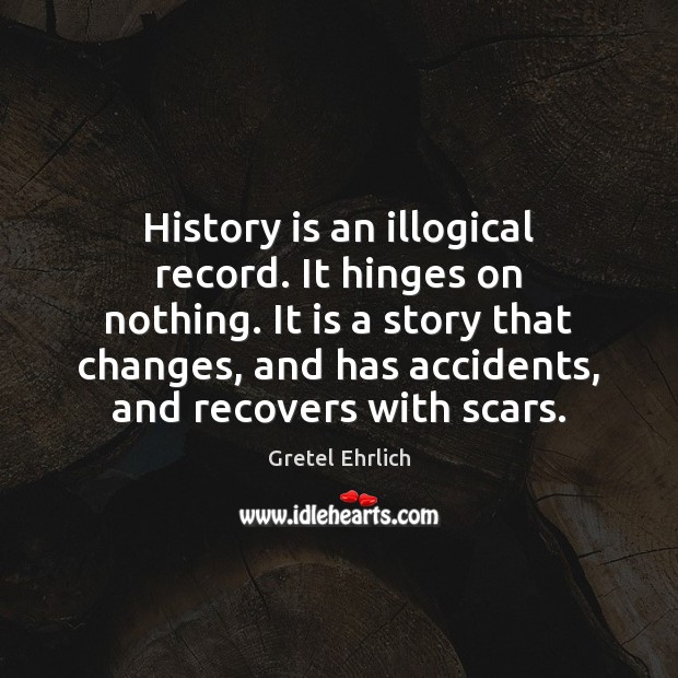History is an illogical record. It hinges on nothing. It is a History Quotes Image