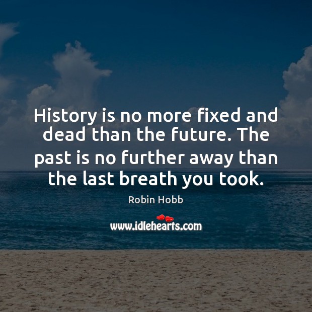 History is no more fixed and dead than the future. The past Robin Hobb Picture Quote