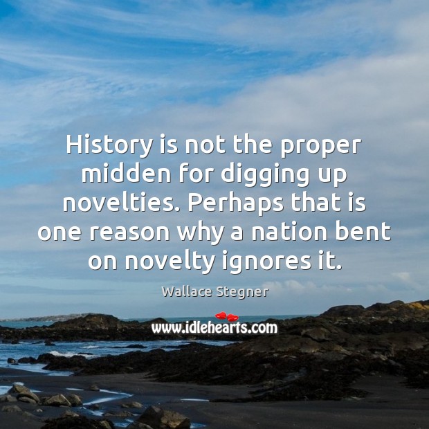 History is not the proper midden for digging up novelties. Perhaps that History Quotes Image