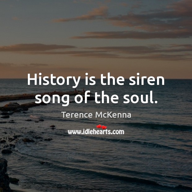 History is the siren song of the soul. Terence McKenna Picture Quote