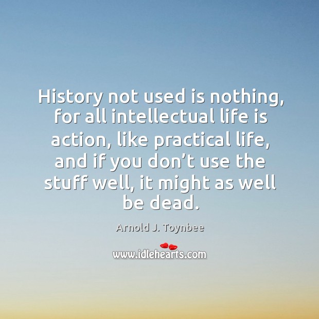 History not used is nothing, for all intellectual life is action Image