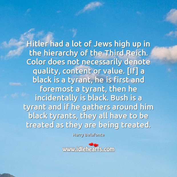 Hitler had a lot of Jews high up in the hierarchy of Image