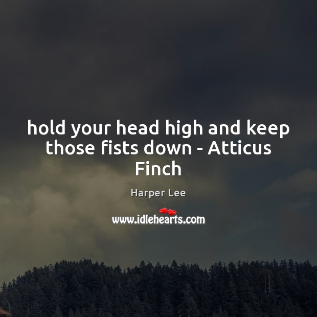Hold your head high and keep those fists down – Atticus Finch Image