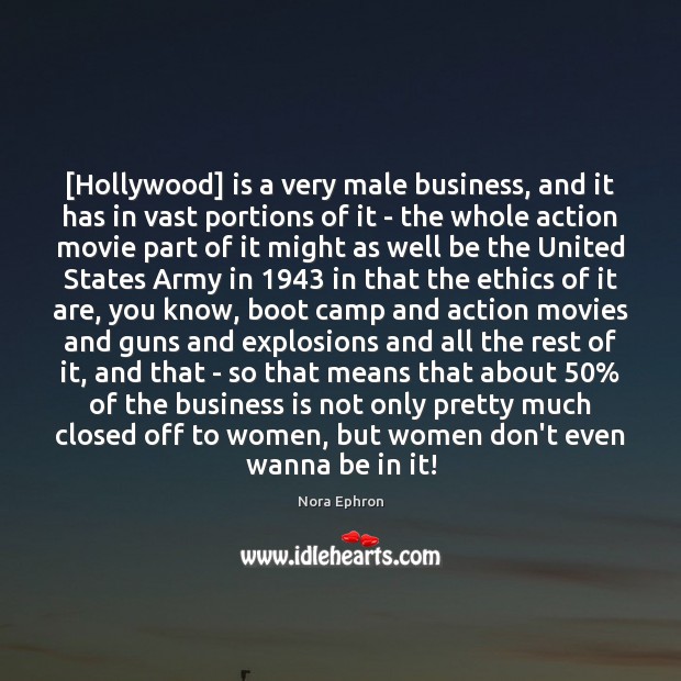 [Hollywood] is a very male business, and it has in vast portions Image