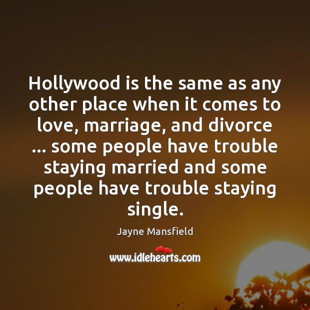 Hollywood is the same as any other place when it comes to Divorce Quotes Image