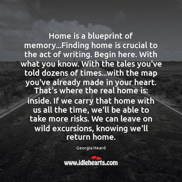 Home is a blueprint of memory…Finding home is crucial to the Home Quotes Image