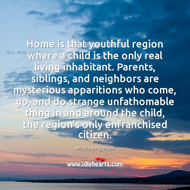 Home is that youthful region where a child is the only real Home Quotes Image