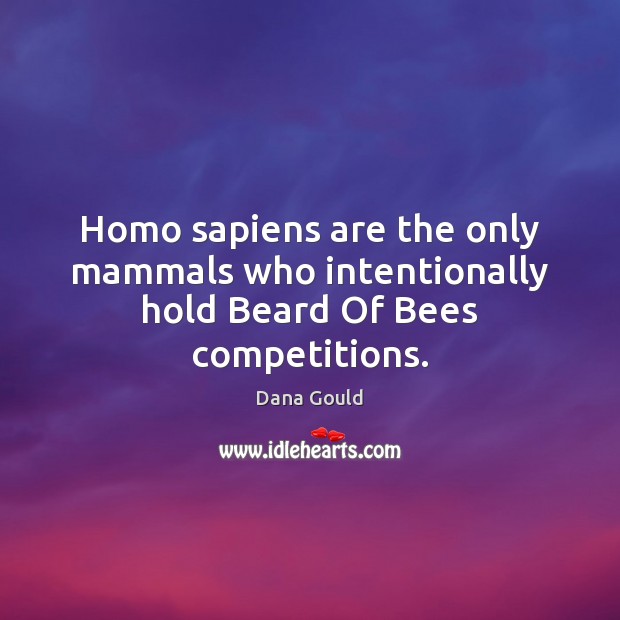 Homo sapiens are the only mammals who intentionally hold Beard Of Bees competitions. Dana Gould Picture Quote
