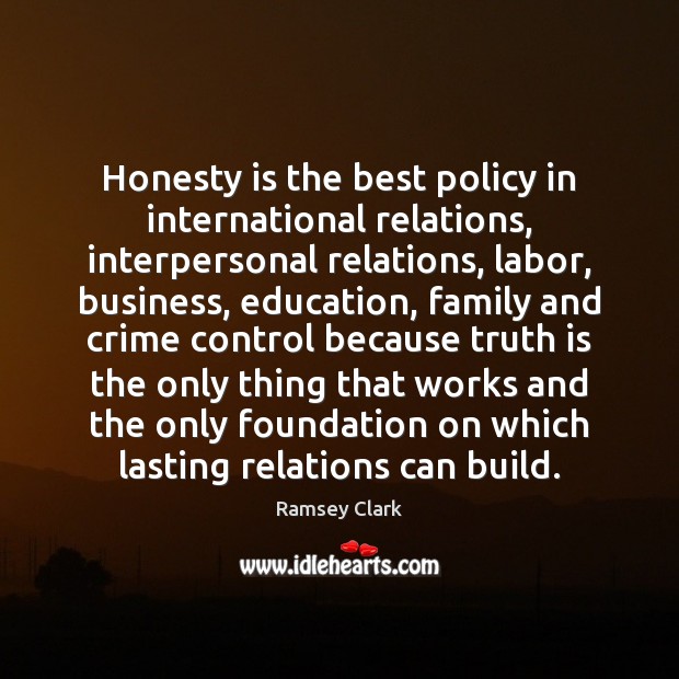 Honesty is the best policy in international relations, interpersonal relations, labor, business, Image