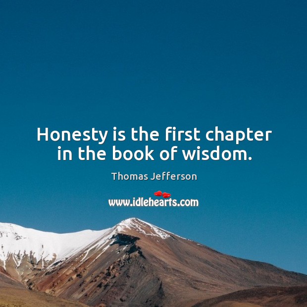 Honesty is the first chapter in the book of wisdom. Wisdom Quotes Image