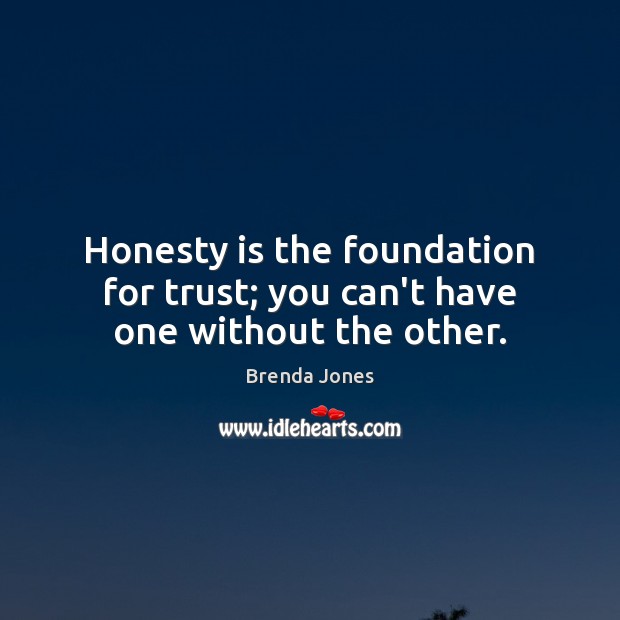 Honesty is the foundation for trust; you can’t have one without the other. Image