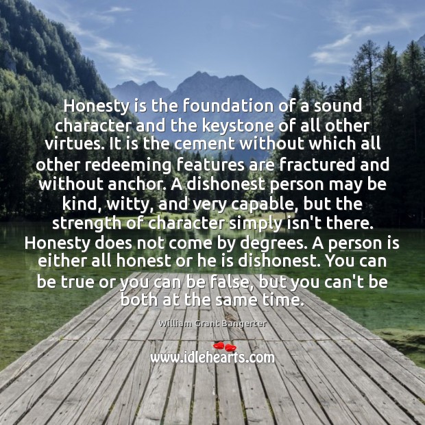 Honesty is the foundation of a sound character and the keystone of Image