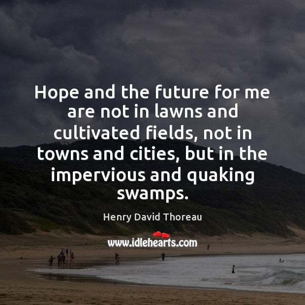 Hope and the future for me are not in lawns and cultivated Image