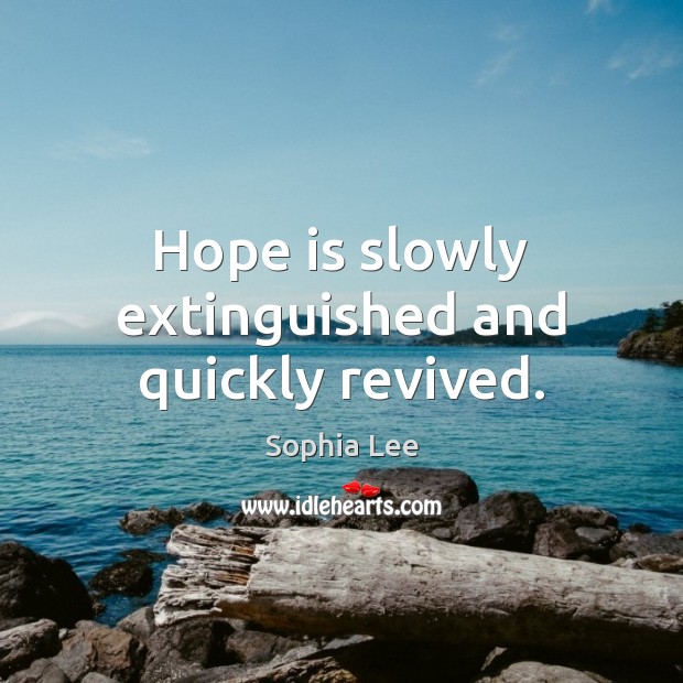 Hope is slowly extinguished and quickly revived. Hope Quotes Image