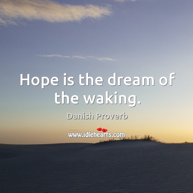 Hope is the dream of the waking. Danish Proverbs Image