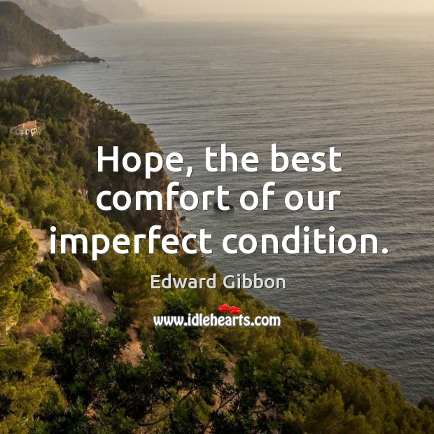 Hope, the best comfort of our imperfect condition. Image
