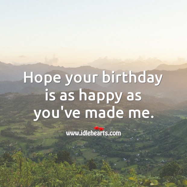 Hope your birthday is as happy as you’ve made me. Happy Birthday Messages Image