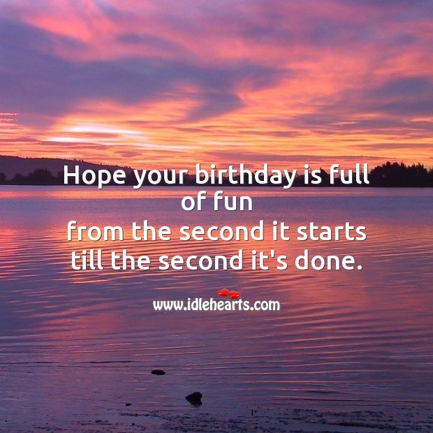 Hope your birthday is full of fun. Birthday Quotes Image