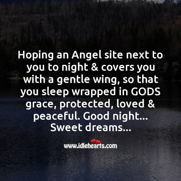 Hoping an angel site next Good Night Quotes Image