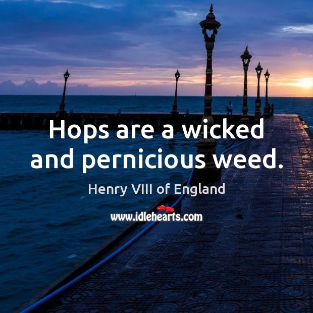 Hops are a wicked and pernicious weed. Henry VIII of England Picture Quote