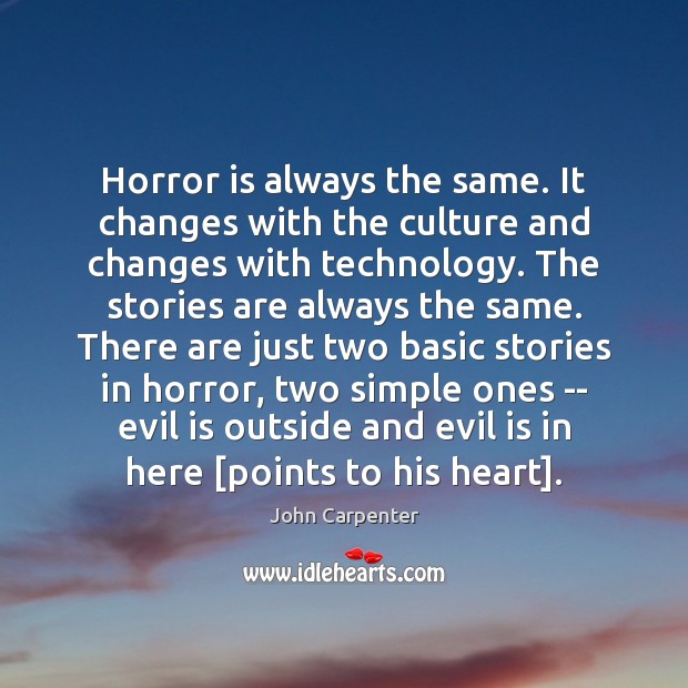 Horror is always the same. It changes with the culture and changes Image