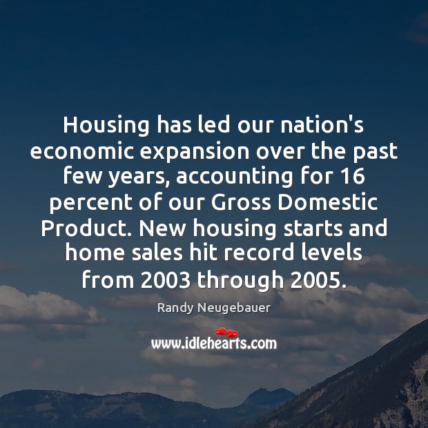 Housing has led our nation’s economic expansion over the past few years, Image