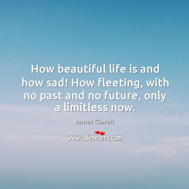How beautiful life is and how sad! How fleeting, with no past Image