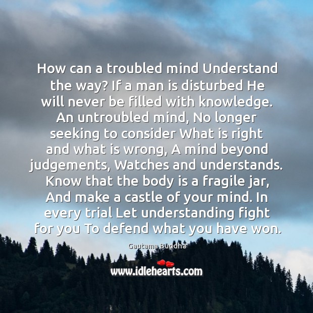How can a troubled mind Understand the way? If a man is Understanding Quotes Image