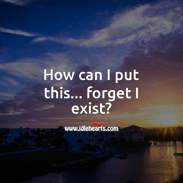 How can I put this… Forget I exist? Image