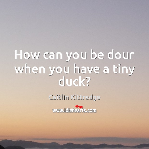 How can you be dour when you have a tiny duck? Caitlin Kittredge Picture Quote
